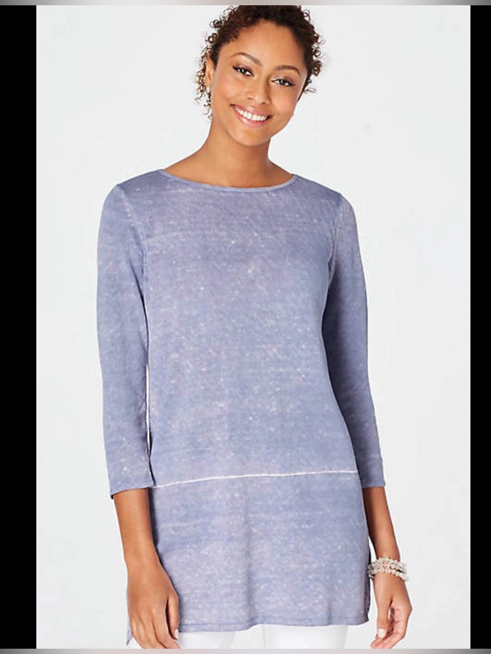 J. Jill Heathered Lavender-Blue 3/4  Sleeve Tunic